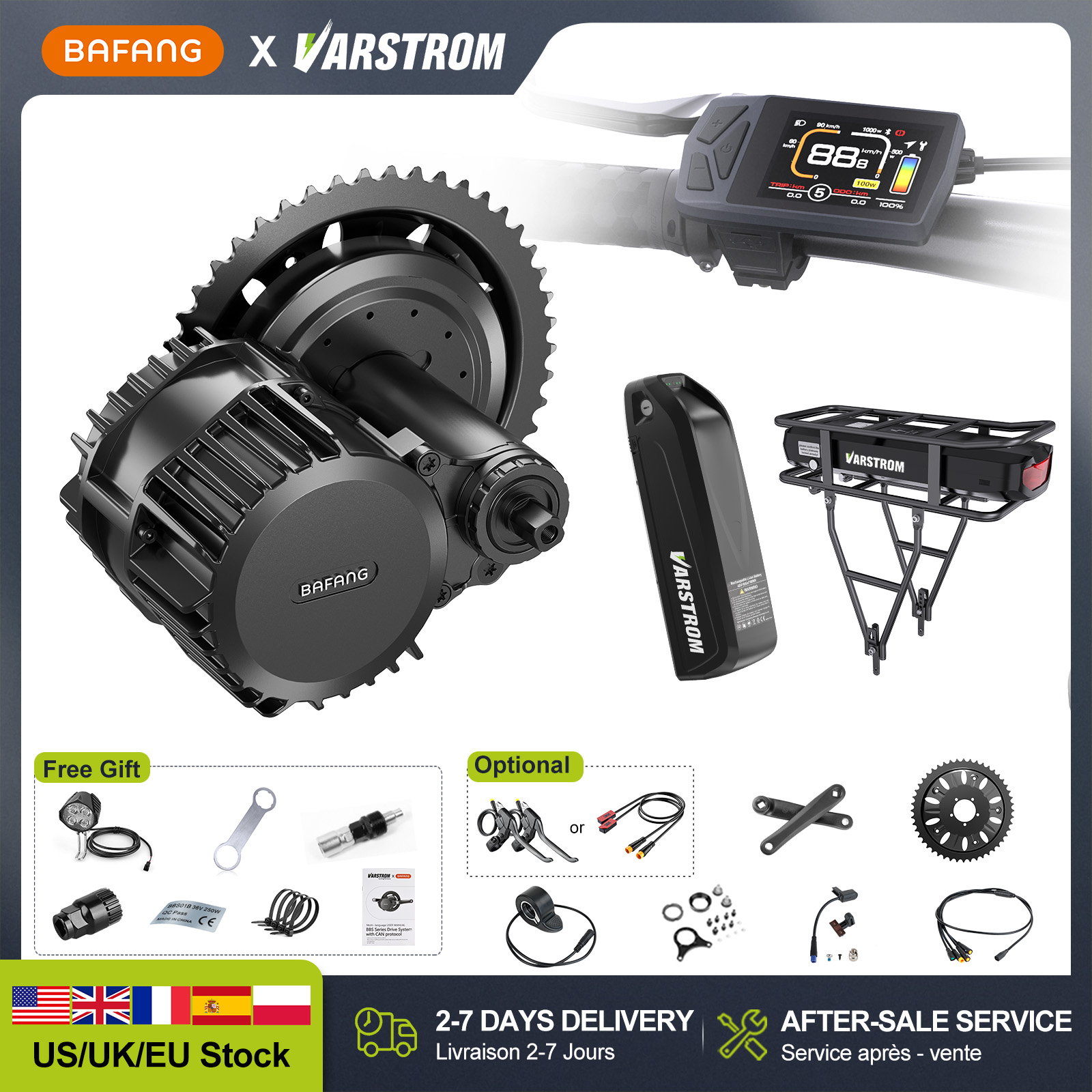 [US Stock]Bafang 48V Mid Drive - Bafang Bbs02B 48V 750W Mid Drive Kit ulasan dan harga